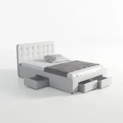 Meubella - Tweepersoonsbed Milo - Wit - 140x200 cm