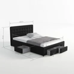 Meubella - Tweepersoonsbed Milo - Wit - 140x200 cm