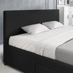 Meubella - Tweepersoonsbed Suente - Zwart - 180x200 cm