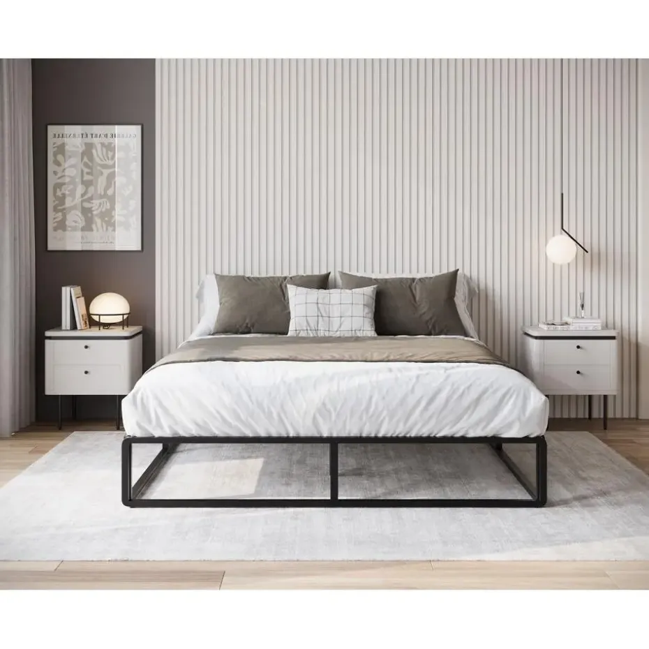 Meubella - Tweepersoonsbed Andrea - Zwart - 160x200 cm