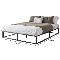 Meubella - Tweepersoonsbed Andrea - Zwart - 160x200 cm