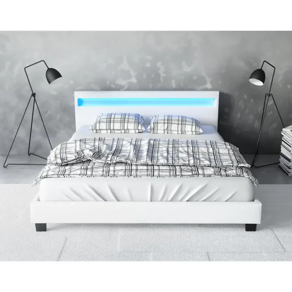 Meubella - Tweepersoonsbed Paris - Wit - 140x200 cm