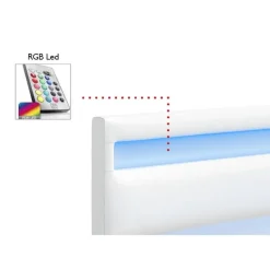 Meubella - Tweepersoonsbed Paris - Wit - 140x200 cm