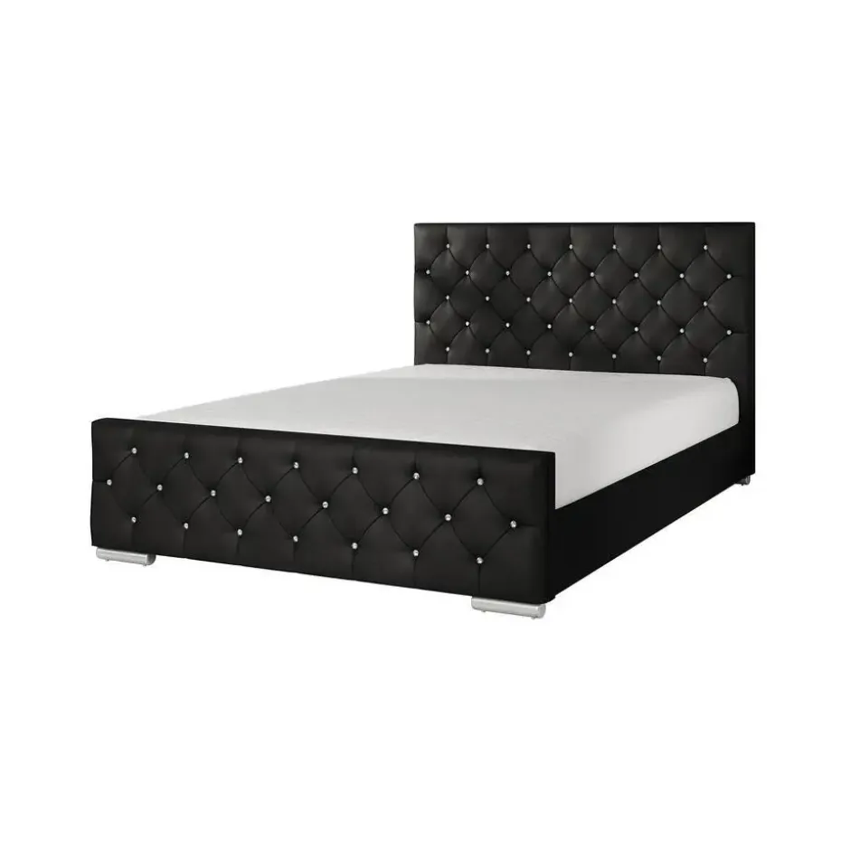 Meubella - Tweepersoonsbed Aventura Diamond - Zwart - 140x200 cm