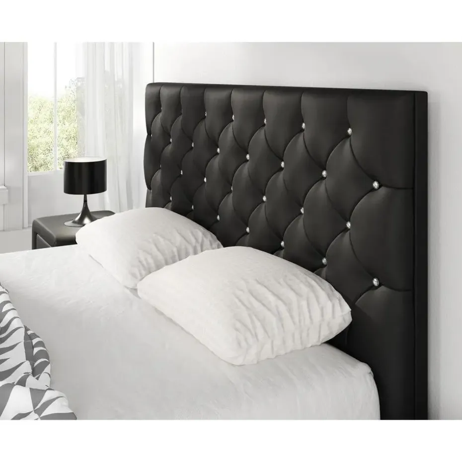 Meubella - Tweepersoonsbed Aventura Diamond - Zwart - 140x200 cm