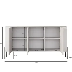 Meubella - Vivi - Dressoir - Beige - 150 cm