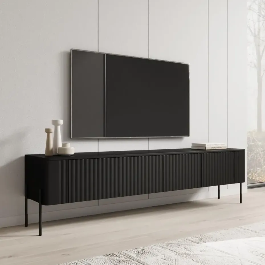 Meubella - Vivi - TV-Meubel - Zwart - 190 cm
