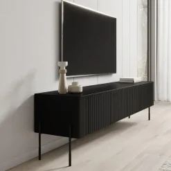 Meubella - Vivi - TV-Meubel - Zwart - 190 cm