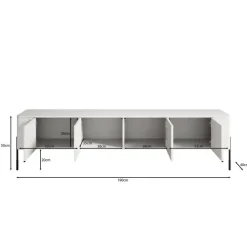 Meubella - Vivi - TV-Meubel - Zwart - 190 cm