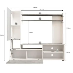Meubella - Wandmeubel Bridge - Eiken - Zwart