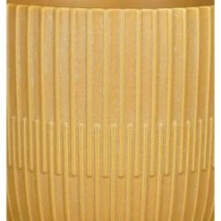 Mica Decorations - Plantenpot - okergeel - stripes - D17.5xH16 cm