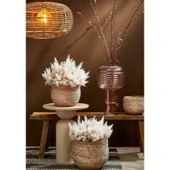 Mica Decorations Bloempot - rotan - naturel - jute - 24 x 26 cm
