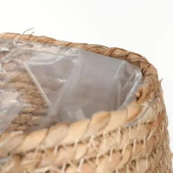 Mica Decorations Bloempot - rotan - naturel - jute - 24 x 26 cm