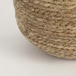 Mica Decorations Bloempot - rotan - naturel - jute - 24 x 26 cm