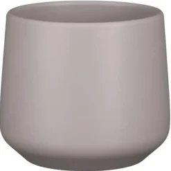 Mica Decorations Bloempot - taupe - mat - keramiek - 15 x 14 cm