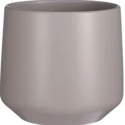 Mica Decorations Bloempot - taupe - mat - keramiek - 23 x 21 cm