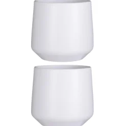 Mica Decorations Bloempot - wit - mat - keramiek - H26/D28 cm