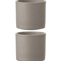 Mica Decorations Bloempot - taupe - keramiek - D13 x H12 cm