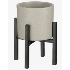 Mica Decorations Bloempot - taupe - keramiek - D13 x H12 cm