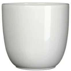 Mica Decorations Bloempot - wit - keramiek - glanzend - 31 x 28 cm