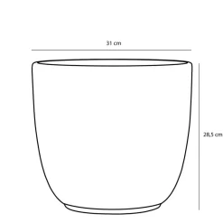 Mica Decorations Bloempot - wit - keramiek - glanzend - 31 x 28 cm