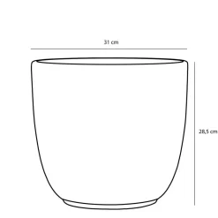 Mica Decorations Bloempot - wit - keramiek - glanzend - 31 x 28 cm