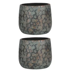 Mica Decorations Bloempot - koperkleurig - keramiek - 25 x 20 cm