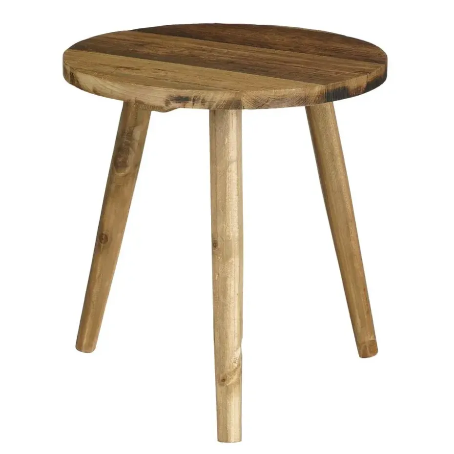 Mica Decorations Bold Bijzettafel - Ø33 cm - Gerecycled Hout - Bruin