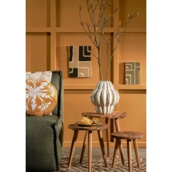 Mica Decorations Bold Bijzettafel - Ø33 cm - Gerecycled Hout - Bruin