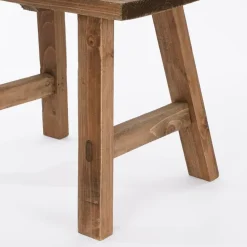 Mica Decorations Bold Houten Krukje - L38 cm - Gerecycled Hout