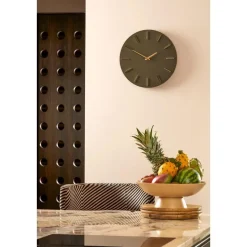 Mica Decorations Brixen Wandklok - Ø35,5 cm - Donkergroen