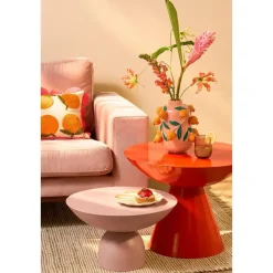 Mica Decorations Celise Bijzettafel - H28 x Ø47 cm - Metaal - Roze