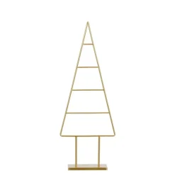 Mica Decorations Decoratie Kerstboom - L34 x B12 x H90 cm - IJzer - Goud