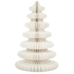 Mica Decorations Decoratie Kerstboom - H153 x Ø104 cm - Papier - Wit
