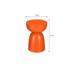 Mica Decorations Elliot Bijzettafel - H45 x Ø32 cm - IJzer - Oranje