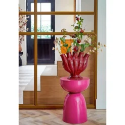 Mica Decorations Elliot Bijzettafel - H45 x Ø32 cm - IJzer - Fuchsia