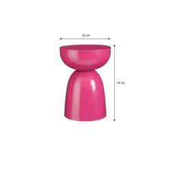 Mica Decorations Elliot Bijzettafel - H45 x Ø32 cm - IJzer - Fuchsia