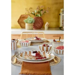 Mica Decorations Elsie Dinerbord - Assorti - H3 x Ø26 cm - Bruin