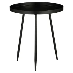 Mica Decorations Flores Bijzettafel - H44 x Ø40 cm - Zwart