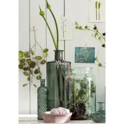 Mica Decorations Guan Glazen Fles - H40 x Ø15 cm - Groen