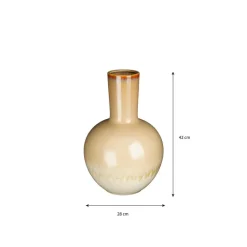 Mica Decorations Holm Vaas - H42 x Ø27,5 cm - Keramiek - Crème