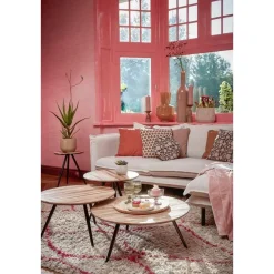 Mica Decorations Nino Kandelaar - H10 x Ø25 cm - Mangohout - Bruin