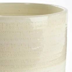 Mica Decorations Olof Bloempot - H20 x Ø22 cm - Terracotta - Crème