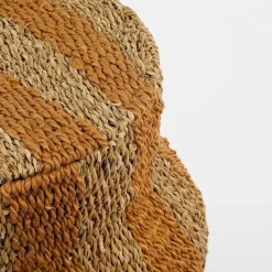 Mica Decorations Opbergmand met Deksel - H47 x Ø50 cm - Jute - Geel