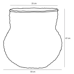 Mica Decorations Opbergmand met Deksel - H47 x Ø50 cm - Jute - Geel