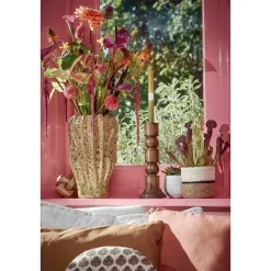 Mica Decorations Philo Kandelaar - H30 x Ø11 cm - Mangohout - Bruin