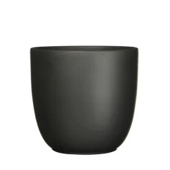 Mica Decorations Planten/bloempot Tusca - Zwart - D12/H11 cm