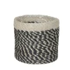 Mica Decorations Plantenmand - naturel met zwart - rotan - 12 x 12 cm