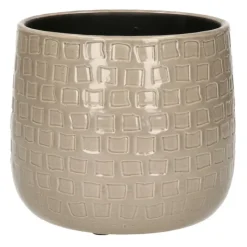 Mica Decorations Plantenpot - Keramiek taupe - 15 x 13 cm