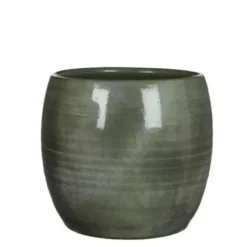 Mica Decorations Plantenpot - groen - glans - keramiek - 28 x 26 cm